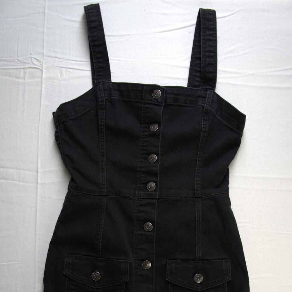 LITTLE BLACK BUTTON UP JEAN DRESS - Divided